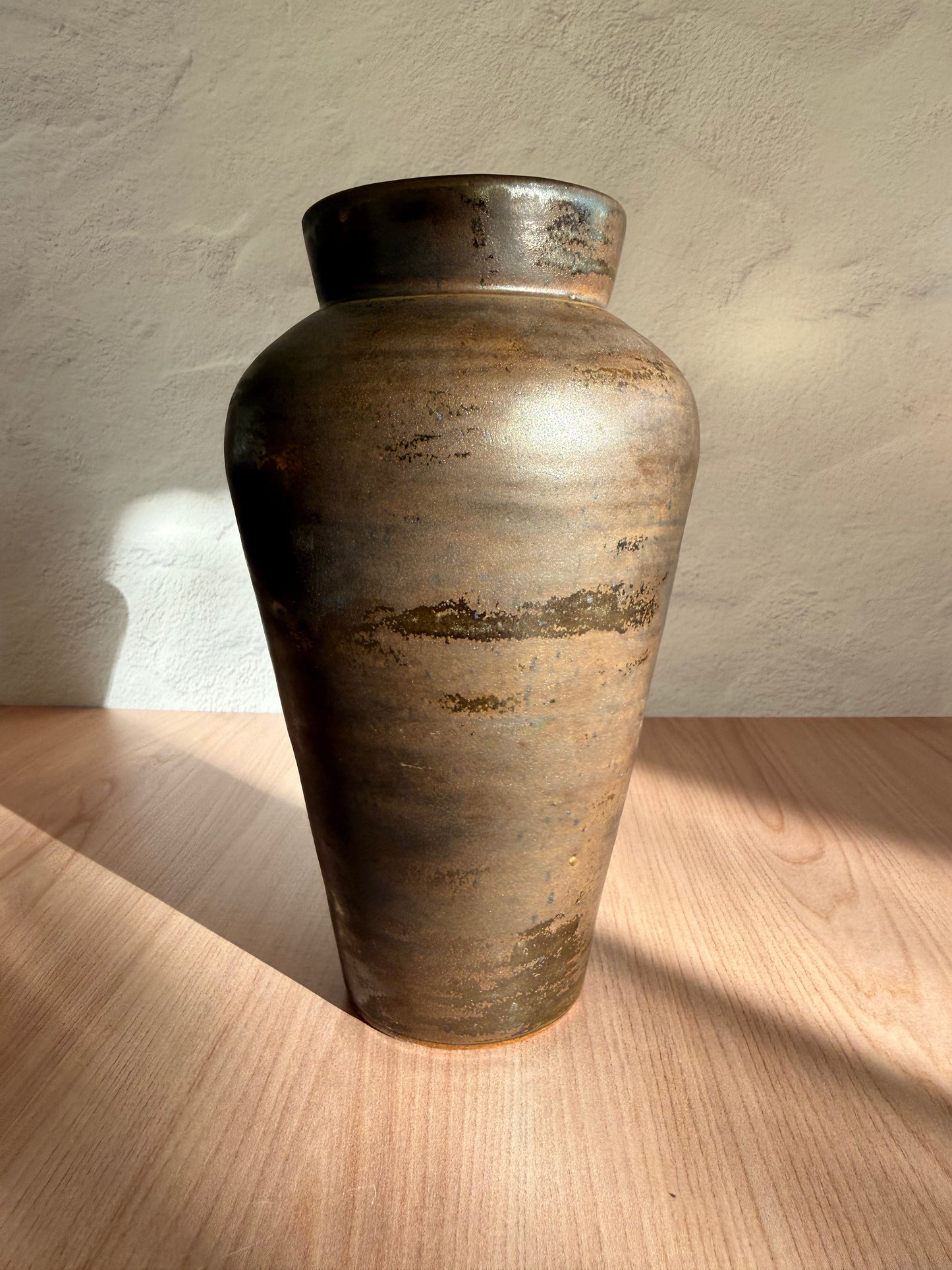 Handmade Ceramic Vase (Large) — Streaked Bronze Glaze