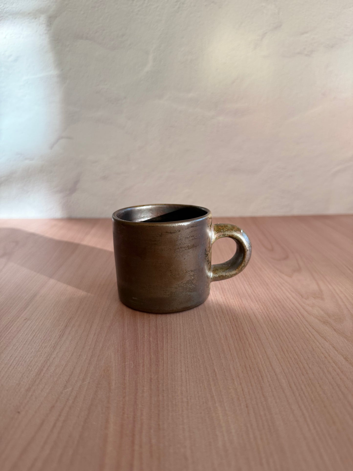 Handmade Ceramic Mug — Bronze Metallic Glaze