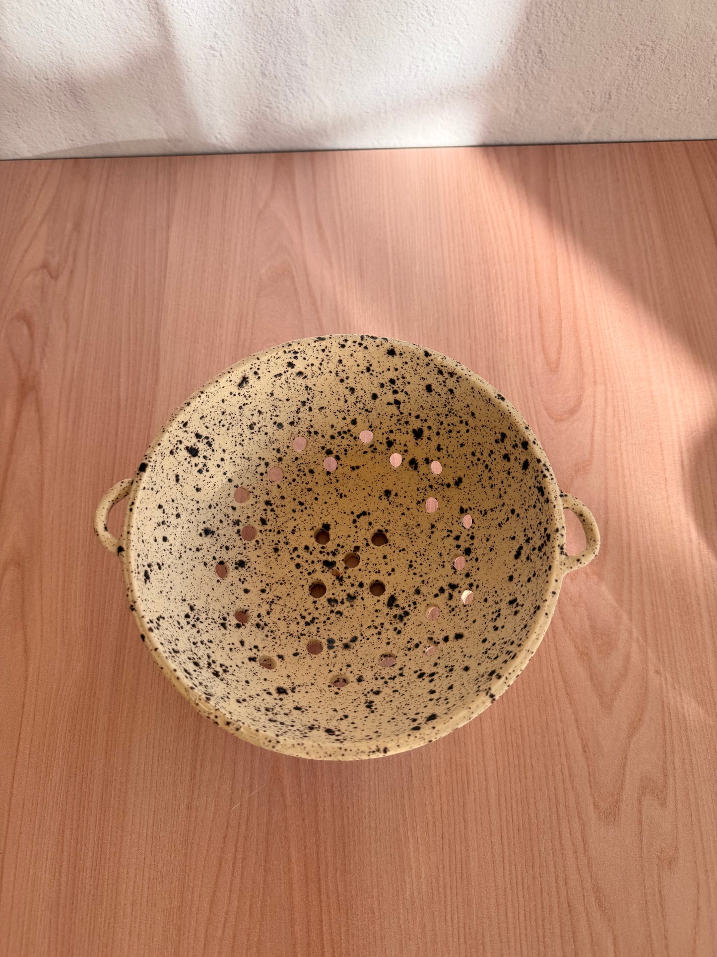 Handmade Ceramic Berry Colander — Speckled Oatmeal Glaze