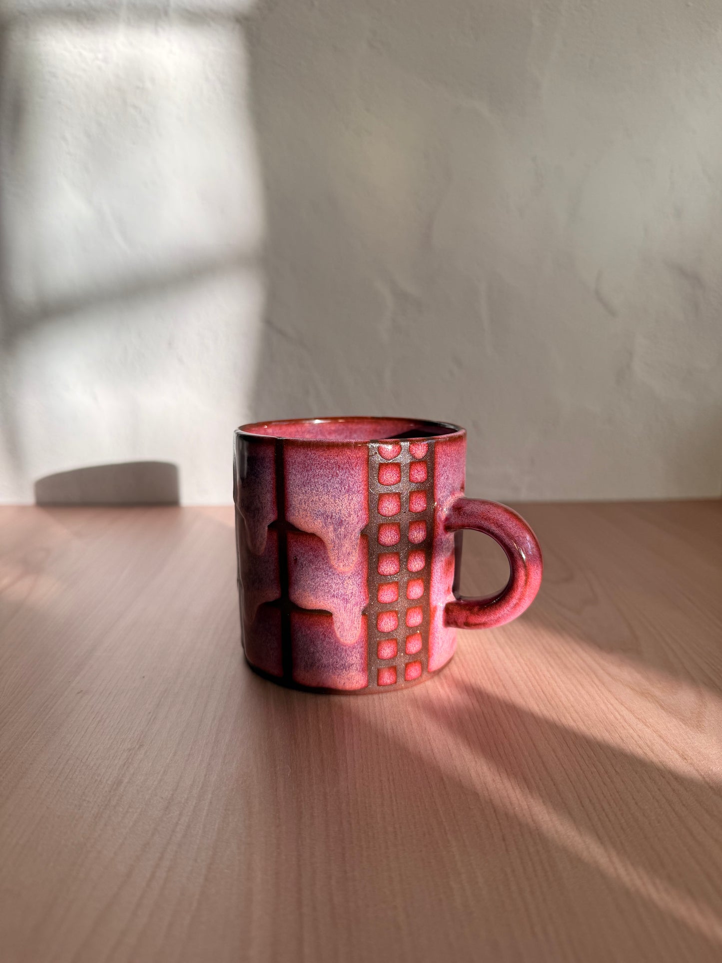 Handmade Ceramic Mug — Dusty Mauve Crackle Glaze