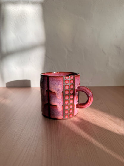 Handmade Ceramic Mug — Dusty Mauve Crackle Glaze