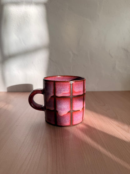 Handmade Ceramic Mug — Dusty Mauve Crackle Glaze