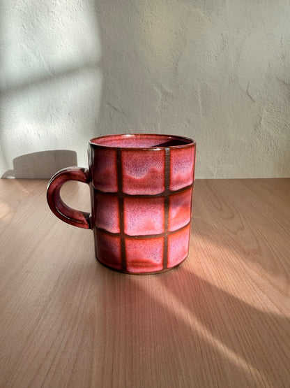 Handmade Ceramic Mug — Blush Pink Crackle Glaze
