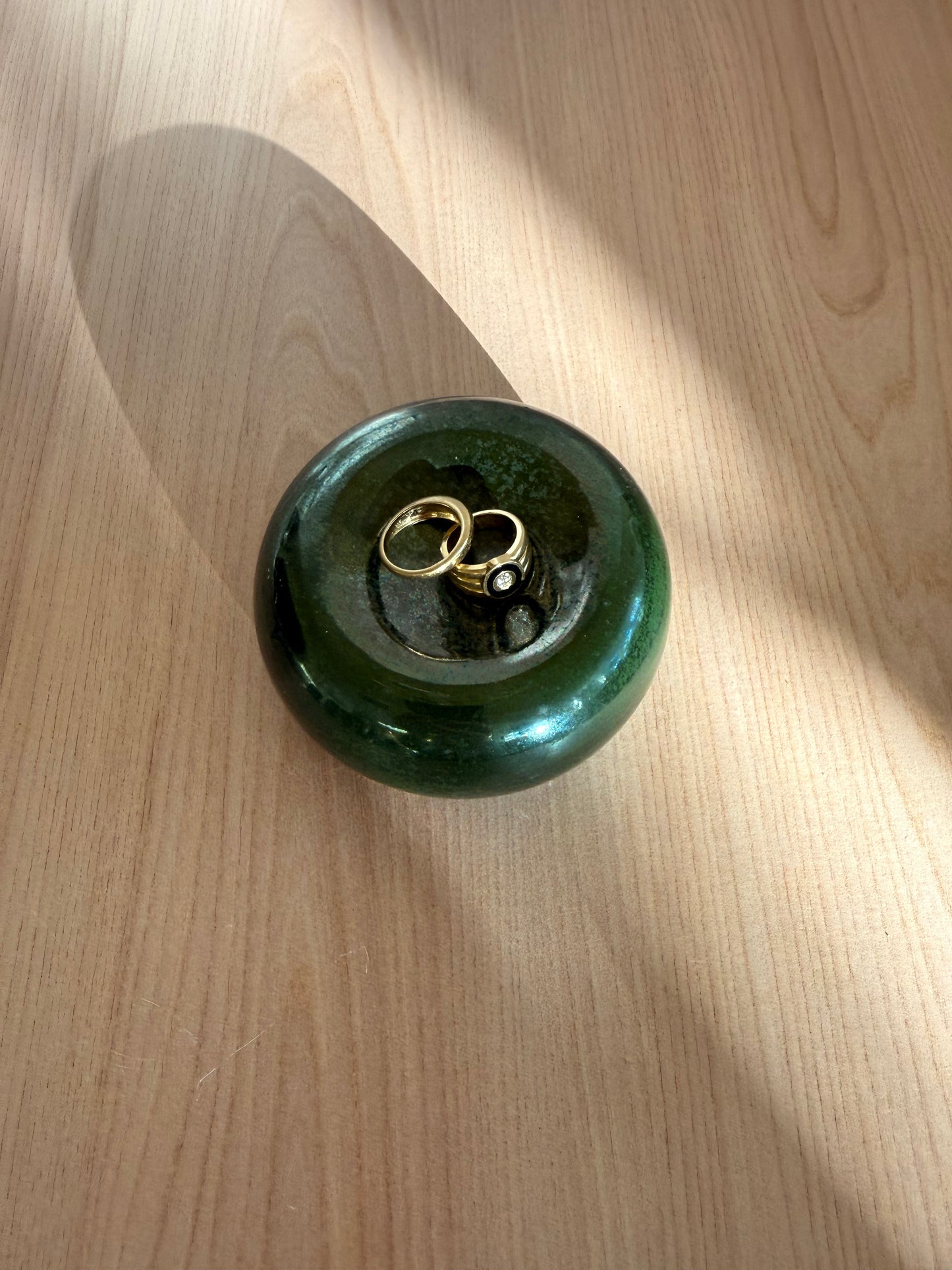 Handmade Ceramic Catch-all Dish — Bottle Green Glaze