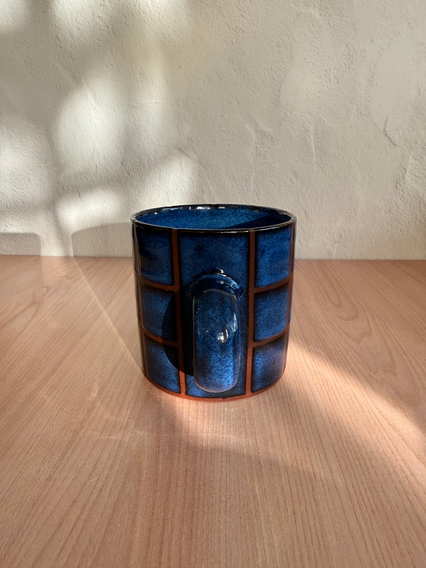 Handmade Ceramic Mug — Indigo Blue Crackle Glaze