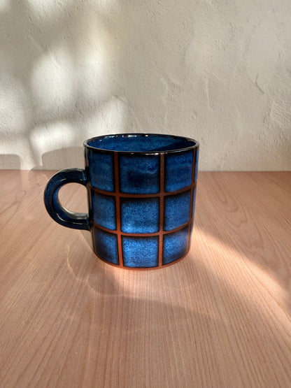 Handmade Ceramic Mug — Indigo Blue Crackle Glaze