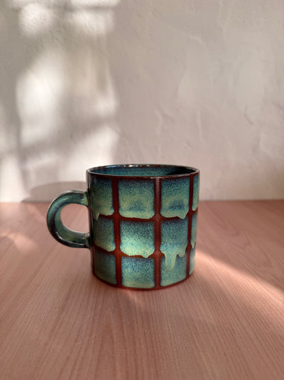Handmade Ceramic Mug — Seafoam Green Crackle Glaze