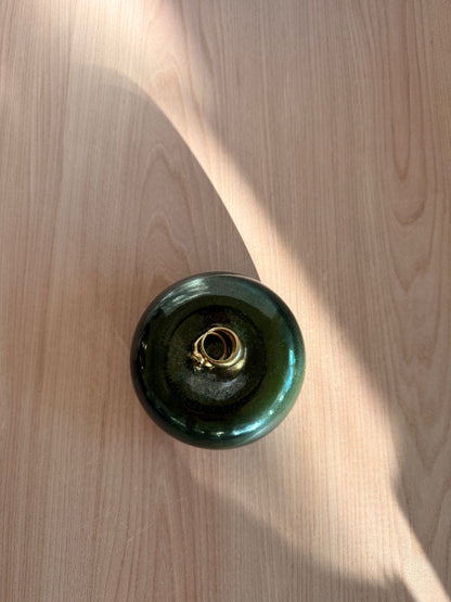 Handmade Ceramic Catch-all Dish — Deep Green Glaze