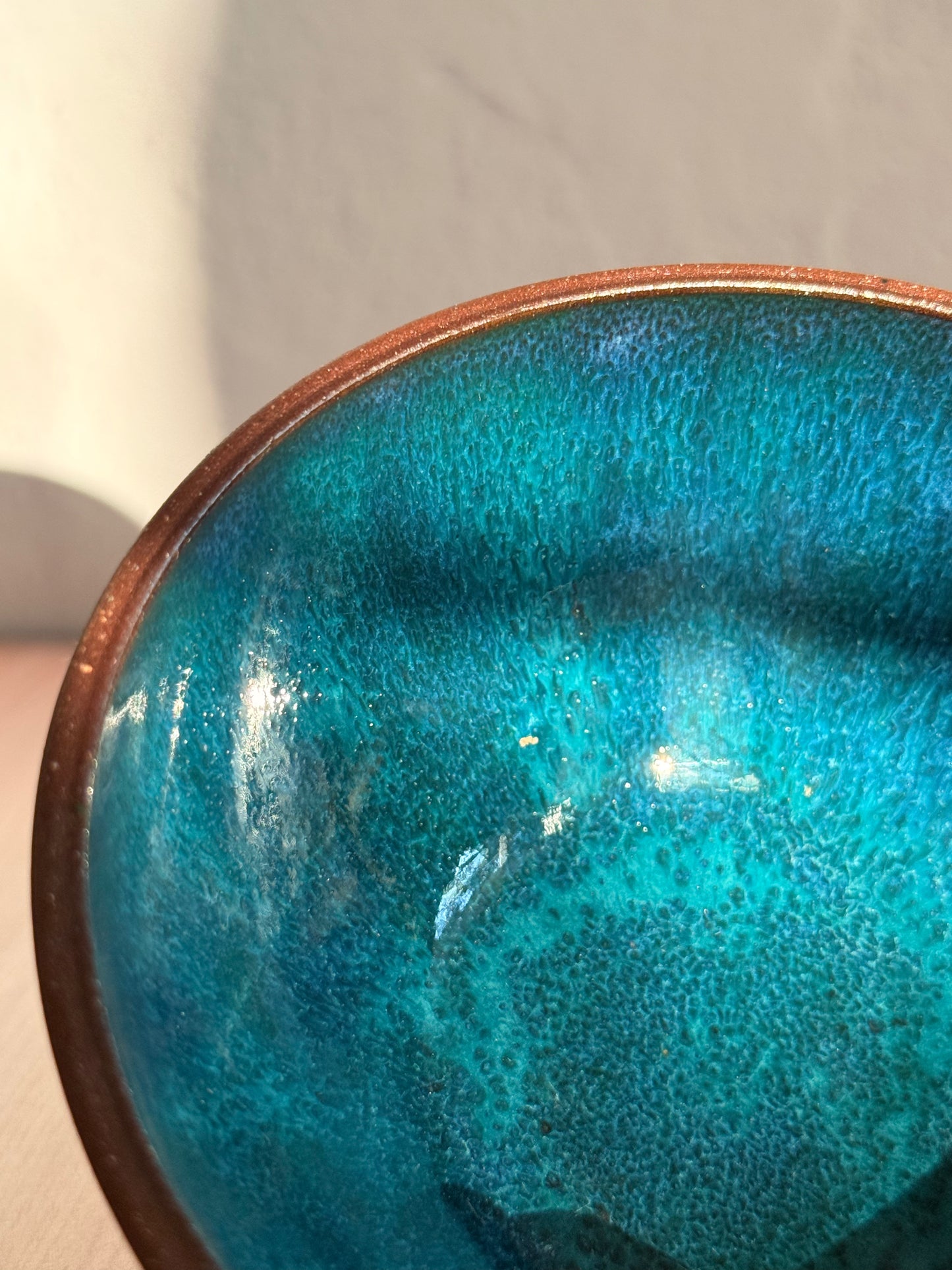 Handmade Ceramic Bowls, Set of 2 — Teal Glaze