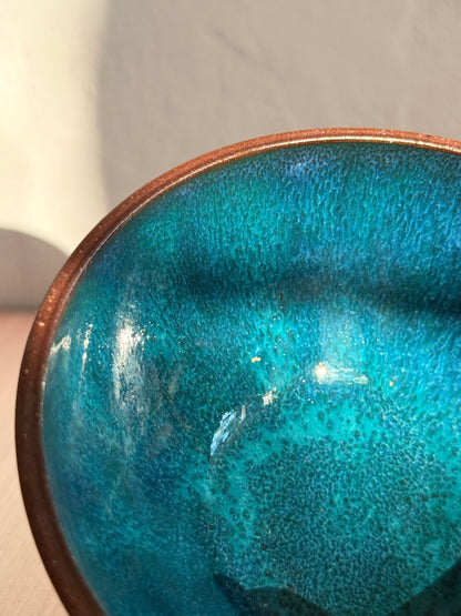Handmade Ceramic Bowls, Set of 2 — Teal Glaze