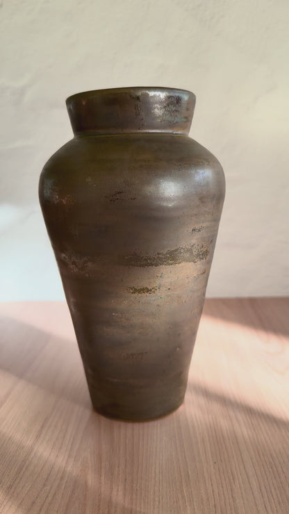 Handmade Ceramic Vase (Large) — Streaked Bronze Glaze